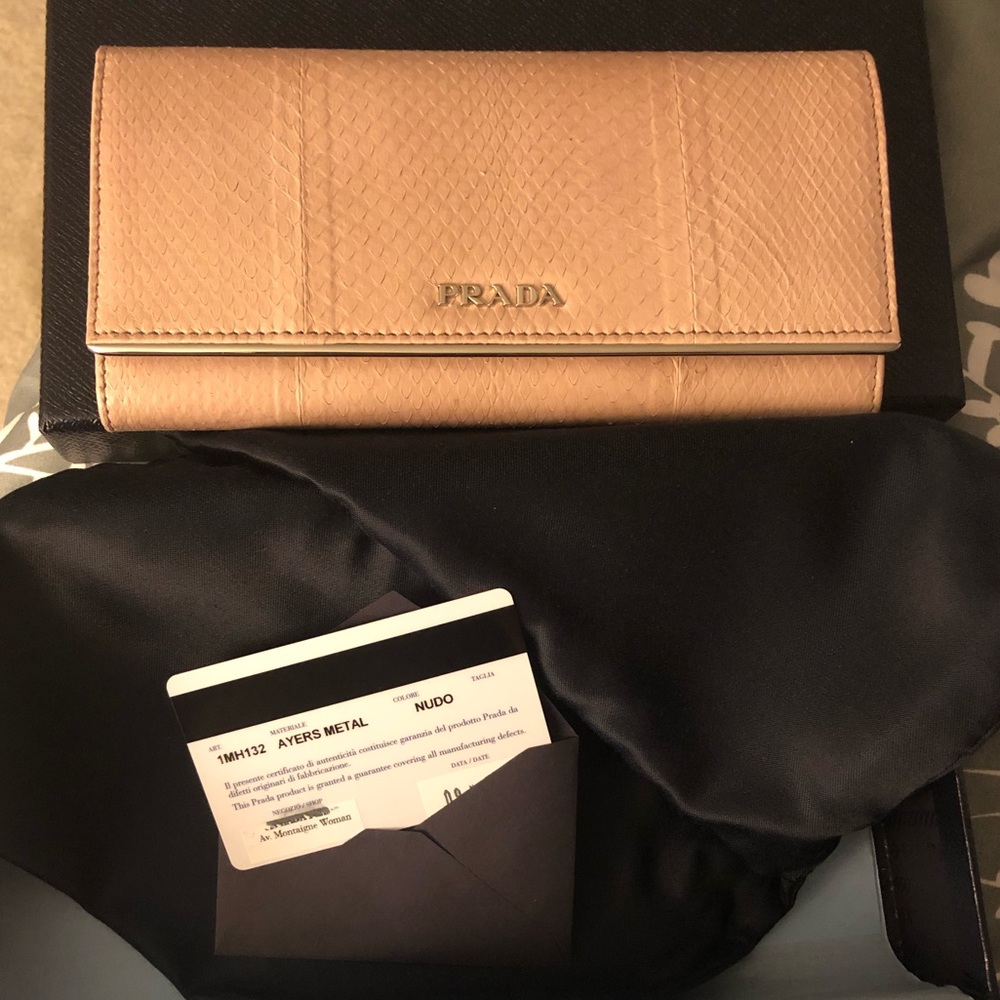 Prada Pink Snake Skin Wallet